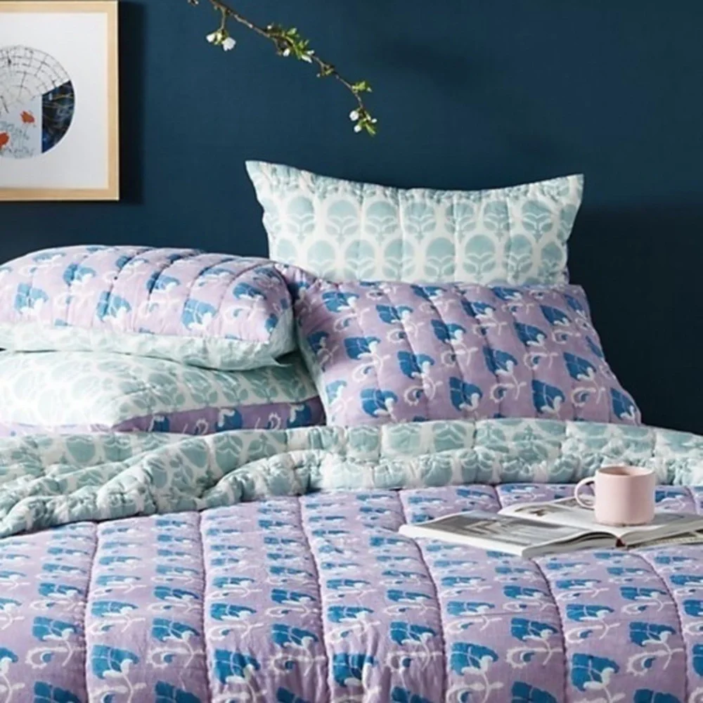 Anthropologie  Block Printed Euro Sham